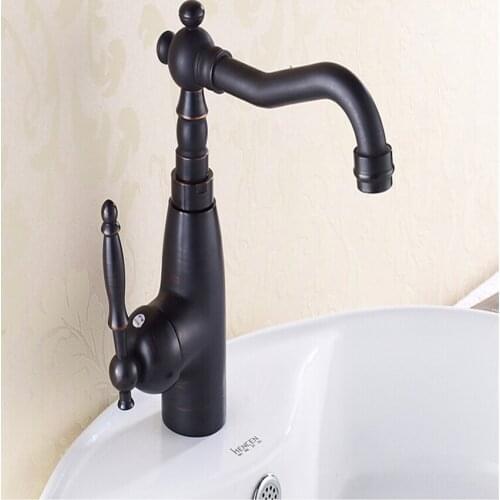 1PC Kitchen/Bathroom Swivel Brass Faucets Bathroom Faucet Sink Basin Mixer Tap black Antique Brass