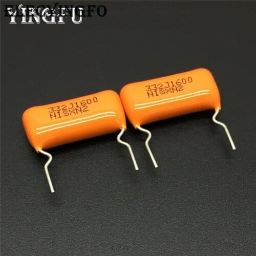 100Pcs/Bag Japan NISSEI CBB capacitor MPE 332J1600 3.3nF 1600V 332 J 5% Pitch=15mm Metallized polypropylene film capacitor