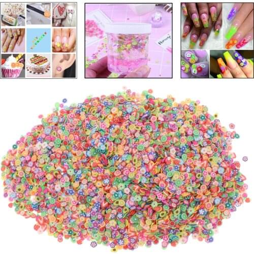 10000pcs Nail Art Fruit Slices Charms Slime Making Kit DIY Nail Art Charms Slime Flower Fruit