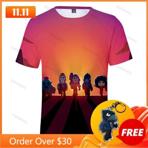 Shooting Game PRIMO 3D T-shirt Boys Girls Browlers Cartoon Tops Teen Clothes Spike Wanted 6 To 19 Years Kids Leon Shirts