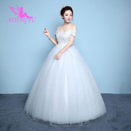 AIJINGYU 2021 gowns Customized new hot selling cheap ball gown lace up back formal bride dresses wedding dress WK241