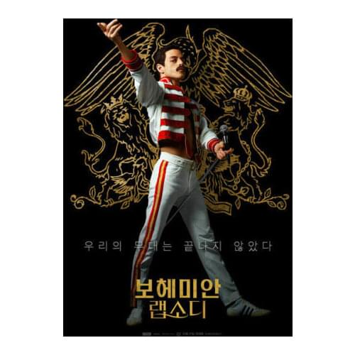 Bohemian Rhapsody Music Movie Freddie Mercury Queen Silk Cloth Poster Art Bedroom Decoration