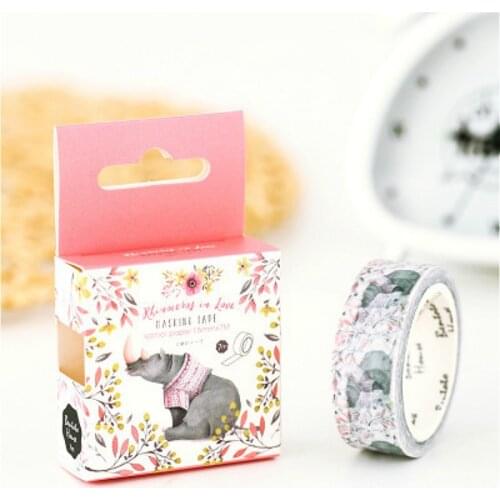 1pcs Blue Feathers Hand Account Album Decorative Water Color Washi Tape Office Adhesive Tape 1.5CM*7M Stationery Decoration