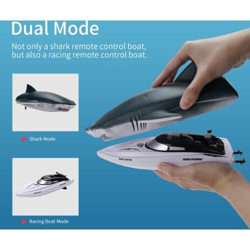 Eachine EBT01 with 2/3 Batteries 2.4G 4CH Electric Shark RC Boat Vehicles Waterproof Swimming Pool Simulation Model Toys