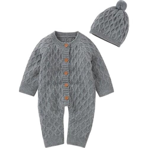 Baby Girl Rompers 0-2Y Winter Newborn Baby Clothes Long Sleeve Kids Boys Jumpsuit Baby Girls Outfits Clothes Autumn