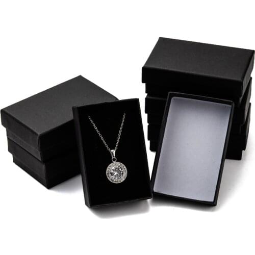 24pcs Black Cardboard Jewelry Boxes Set Gifts Boxes For Necklaces Bracelets Earrings Ring Necklace Storage Display Box 8x5x2.7cm