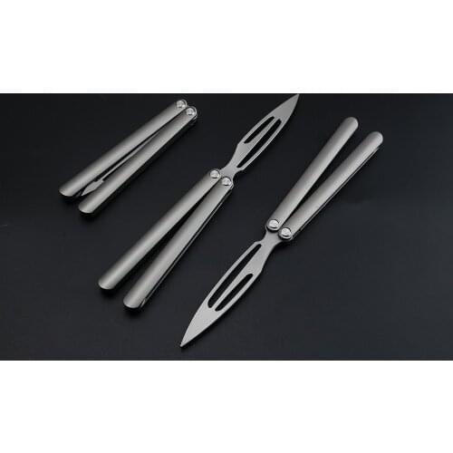 Hot Sale Fiore Butterfly Trainer Knife 440C Blade Channel Titanium Alloy Ball Bearing Free-swinging Pocket EDC Jilt Knives