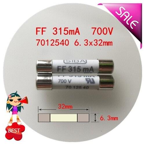 Molten core fuse 7012540 FF 315 x32 ma AC 700 v 6.3 mm fuse tube