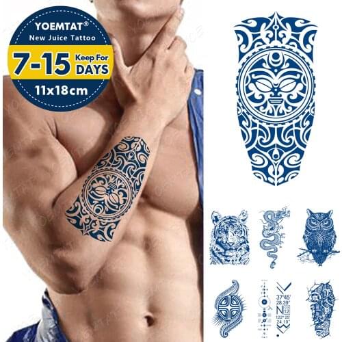 Semi-permanent Tattoos Body Art Water Transfer Temporary Tattoo Sticker Mechanical Bionic Tatoo Arm Fake Robot Totem Tatto
