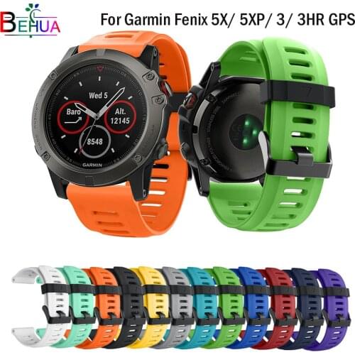 26mm For Garmin watch band Replacement Silicone sport watch strap wrist For Garmin Fenix 5X/5Xplus/Fenix 3/Fenix 3 HR GPS Watch