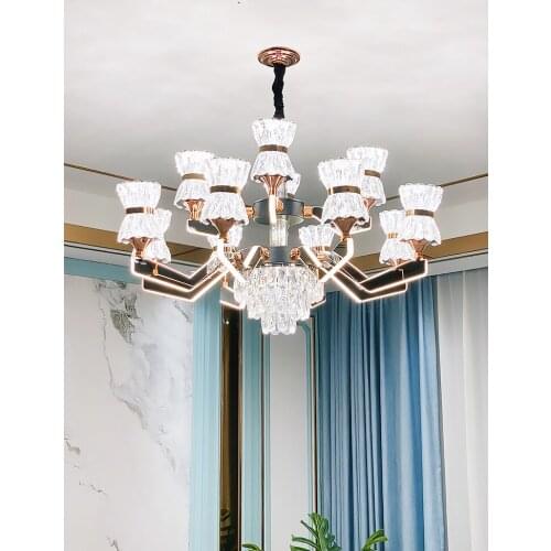 French style light luxury crystal chandelier post modern minimalist living room dining room bedroom atmospheric villa lamp