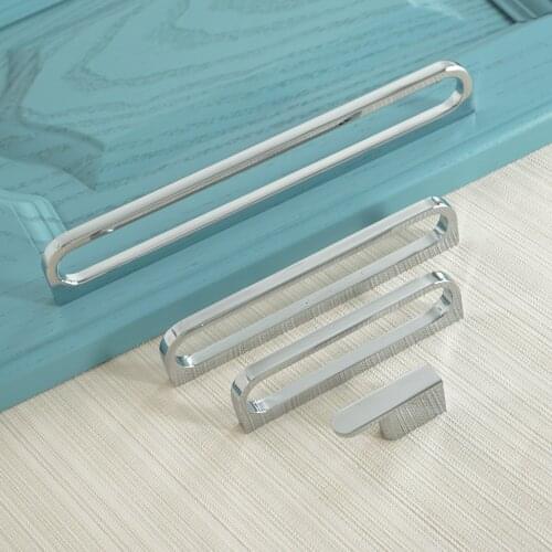 3.66" 5" 7.55" 12.6"Bright Chrome Metal Door Pull Handles Zinc Alloy Drawer Knobs Cabinet Closet Handle Furniture Hardware Decor
