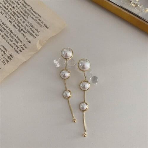 XIYANIKE Gold Color Tassel Pearl Drop Earrings Vintage Ear Accessories 2021 New For Women Fashion Party Wedding Jewelry Gift