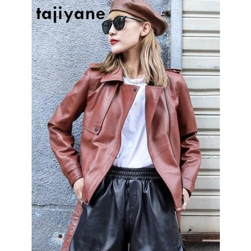Tajiyane Genuine Leather Jacket Women Spring 2021 100% Sheepskin Coat Female Biker Jackets for Women Jaqueta Feminina Pph4893