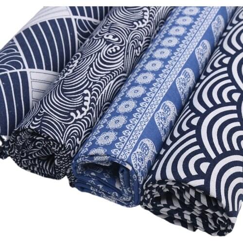 Width 59'' Printed Burlap Cloth Linen Fabric By The Meter For Upholstery Sofa Pillow Tablecloth Curtain Material