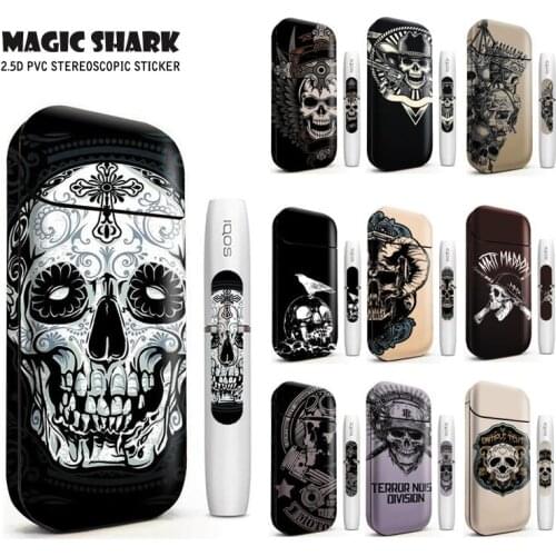 Magic Shark New Arrival Skull Sticker Case Cover For IQOS 2.4 Plus PVC Skin Film for IQOS 2.4+ 2.4p Sticker 1995-4005