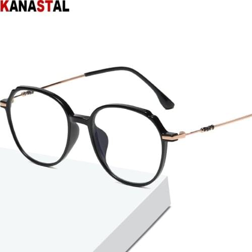 Women Blue Light Blocking Glasses TR90 Round Frame Retro Men Prescription Myopia Hyperopia Reading Computer Glasses Frame