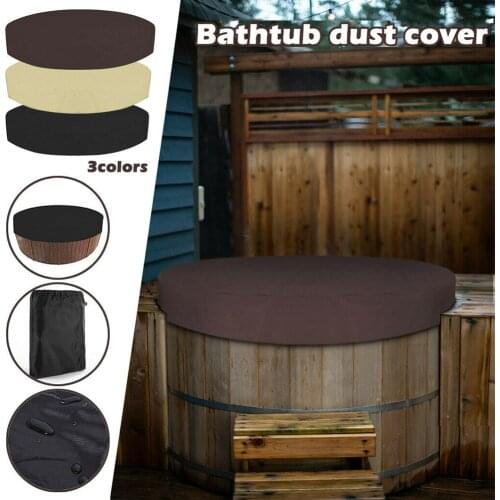 1pc 200x30cm Round Hot Tub Bathtub Cover Round Anti-UV Protector Spa Anti Dust Waterproof Cover Top 190T Silver Plated