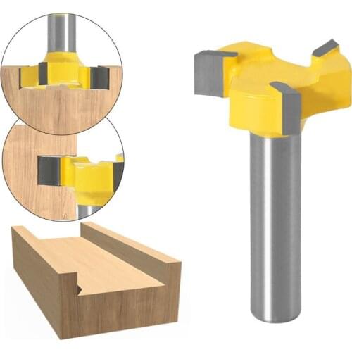 1PCS Three edge T-shape 8MM Shank Reversible Drawer Front Router Bit For Woodworking Cutter Tool Milling Cutter