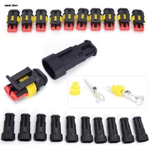 10 Kits/lot 2 Pin Way Sealed Waterproof Electrical Wire Connector Plug Car Auto Sets