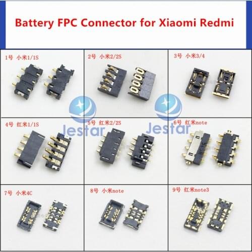 10pcs Battery FPC connectors for Xiaomi 1/1S 2/2S/ 3/4 Redmi NOTE4X NOTE 5 3 ON board
