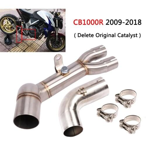 2 Mid Pipe for Honda CB1000R 2009-2018 Motorcycle Exhaust Pipe Midd Link Pipe Delete Original Catalyst Slip On 51mm Muffler