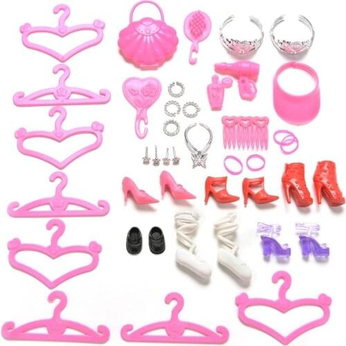 45 Pcs/Set Shoes Bag Hanger Comb Bracelet For Dolls Toys For Child Gift Doll Accessories Hot Selling