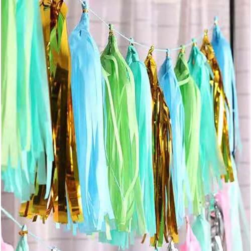 5pcs/set Rose Gold Red Paper Tassel Garland Balloons Ribbon Curtain Baby Shower Wedding Decoration Birthday Party Decor Supplies