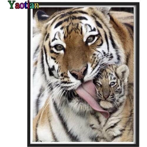 Diamond Painting Tiger Mothering Animal 5d Diy Diamond Embroidery Full Square/Round Drill Mosaic Girl Handicraft Decor