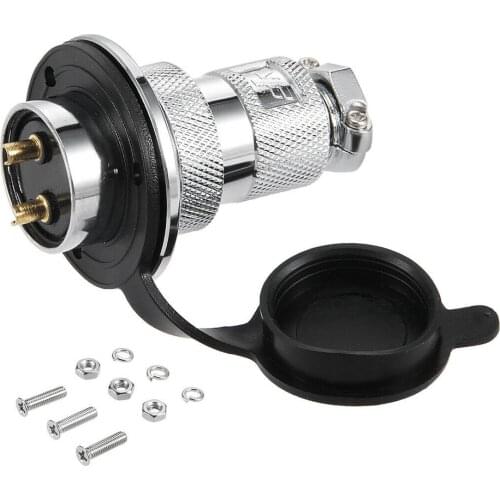 Aviation Connector, 25mm 2P 25A 250V DF25-2 Waterproof Male Wire Panel Power