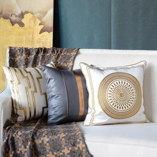 Bedroom bed pillow pillowcase Art High-end pillowcases orange sofa cushion pillow case European Lumbar pillow