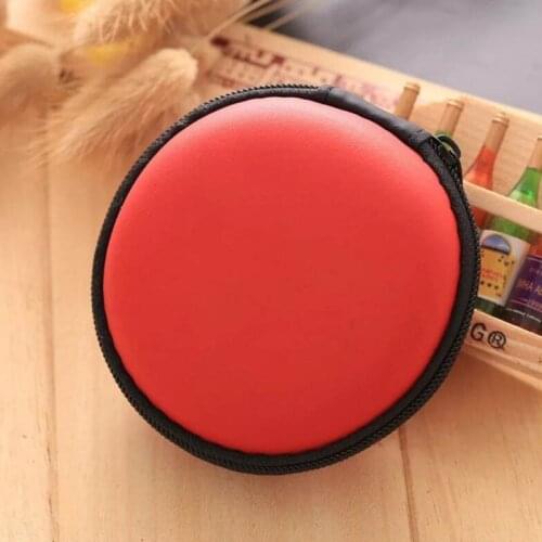 Zippered Round Shape Portable hard USB Cable Organizer Headset box Earphone Bag Hand Spinner Earphone Case