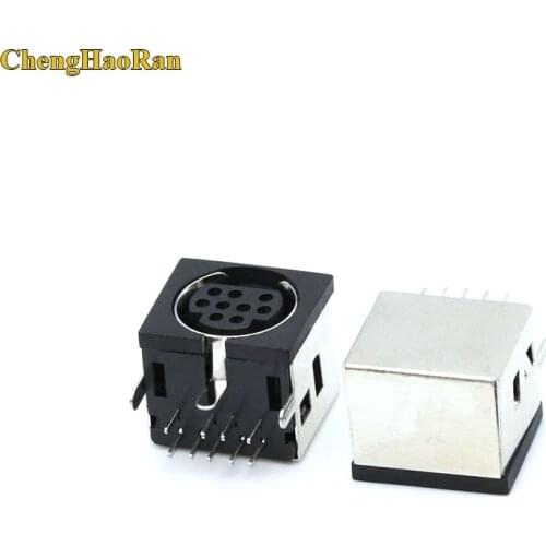 ChengHaoRan 2pcs MD Housing Female DIN 9 Mini Pin S-video Adapter Socket Mini DIN Port Connector
