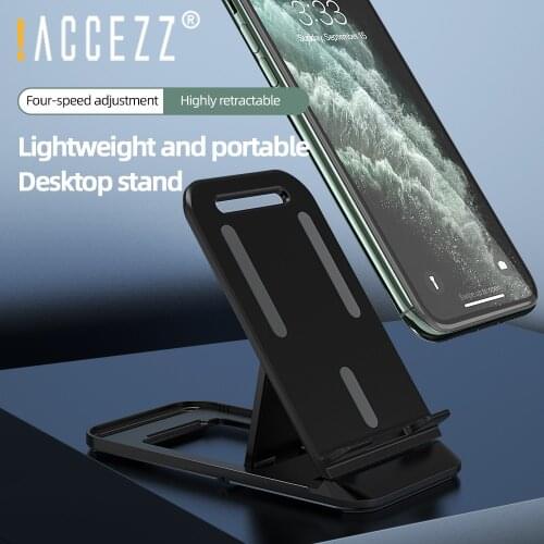 !ACCEZZ Phone Holder Portable Foldable Telescopic Desk Mobile Phone Tablet Folding Live Broadcast Stand for iPhone iPad Xiaomi