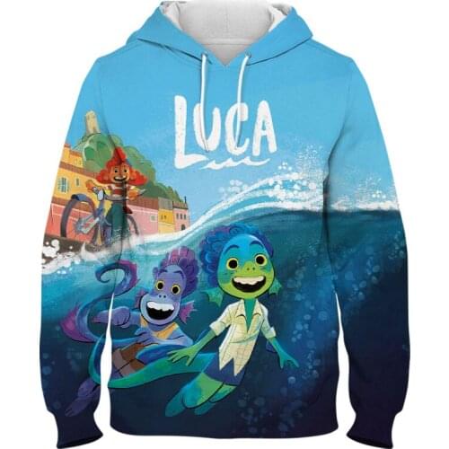 Luca Disney Kids Baby Hoodies Sweatshirts Spring Autumn Boys Girls Pullovers Pixar Luca 3D Print Hoody Unisex Clothes for Teens