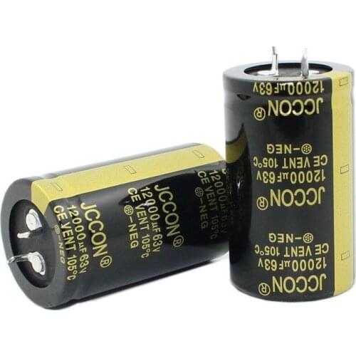 JCCON Thick-foot Electrolytic Capacitor 63v12000uf Volume 30*50 Inverter Power Audio Amplifier Power Capacitor