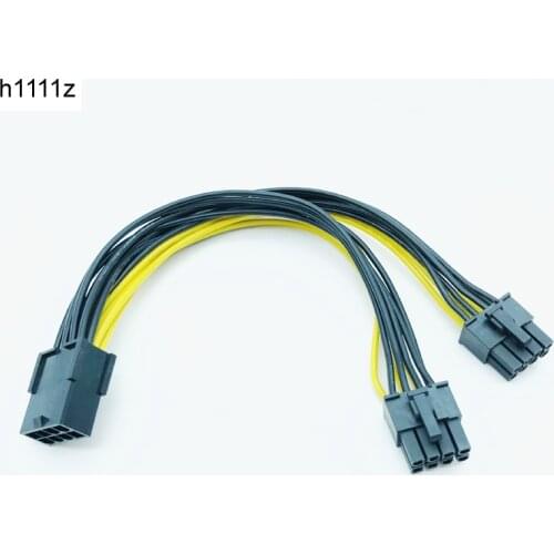 Power Cable for Graphics Card PCIE PCI E 8 Pin Female to Dual 8 pin 6+2p Male GPU Video Card Power Supply Cables Cord 18AWG 20cm