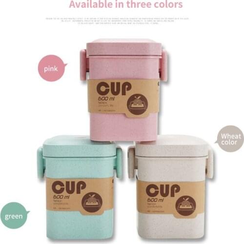 Healthy Material Soup Box Wheat Straw Bento Case Microwave Dinnerware Lunch Box for Kids Food Storage Containers