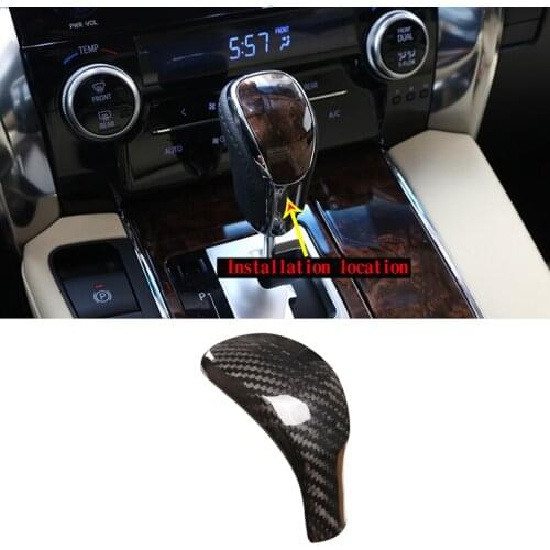 For Toyota Alphard/Vellfire 2015-2020 Car Interior Gear Shift Head Cover Cover Real Carbon Fiber Modification Accessories