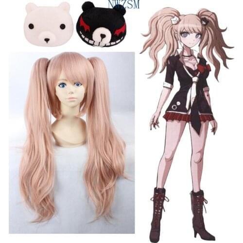 HOT! Dangan Ronpa Danganronpa Hair Clip Junko Enoshima Mono Kuma Mono White Black Bear Anime Cosplay Costumes Birthday Gifts
