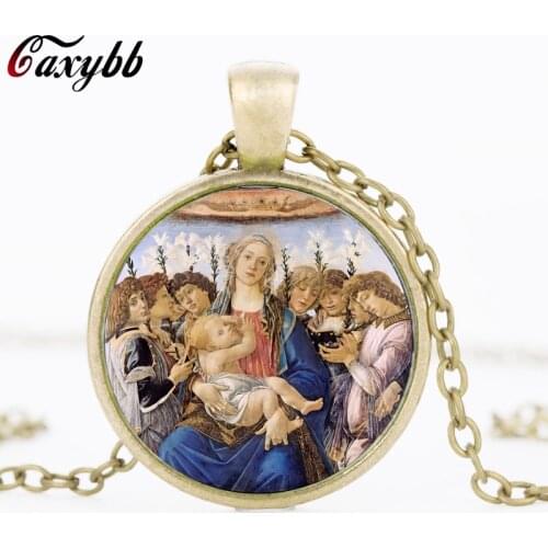 The best-selling Blessed Virgin Mary Mother of Baby necklace Jesus Christ Christian pendant Catholic Religious Glass Necklace Je