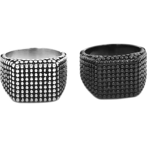 Fashion Band Biker Signet Nails Ring Stainless Steel Jewelry Classic Silver Color Black Motor Biker Men Ring Wholesale SWR0671