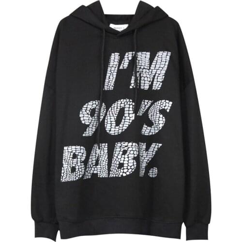 Fashion Men Hip Hop Letter Printed Sweatshirts Hoodies Streetwear Harakuju Casual Oversize Pullover For Male Tops Black