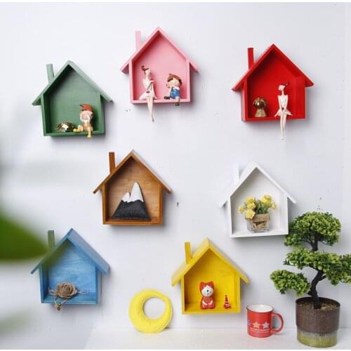Wall Decoration Color Small House Home Living Room Decoration Bedroom Creative Storage Rack Wall Hanging Decoration
