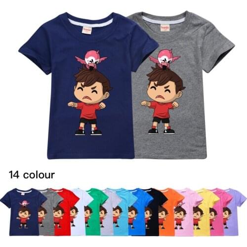 The New Baby Children Flamingo Flim Flam T-Shirt Kids Boys Cartoon T Shirt O-Neck Clothes 2021 Summer Fashion Casual Tops Tees
