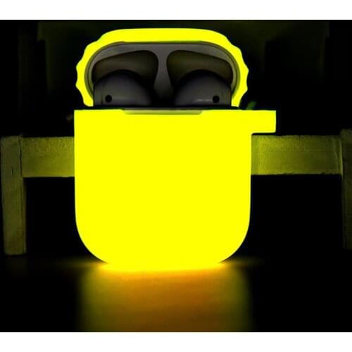 2021 New Luminous Washable Silicone Earphone Case Protective Cover Bluetooth Headset Protective Sleeve For AirPods 1/2