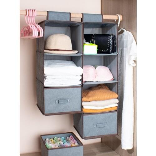 Wardrobe Storage Rack Hanging Hanging Storage Bag Shopping Bags Fabric Socks Room Artifact Hanging Underwear Buggy Bag