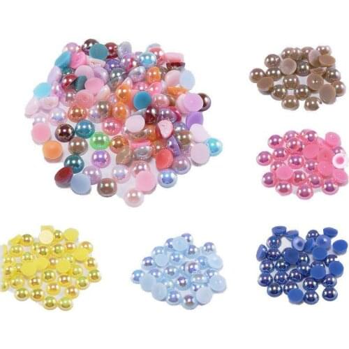 50-500pcs Crafts 2-14mm Half Round Imitation Pearls Flatback Scrapbook Beads For DIY Garment/Phone Case/Nail Making