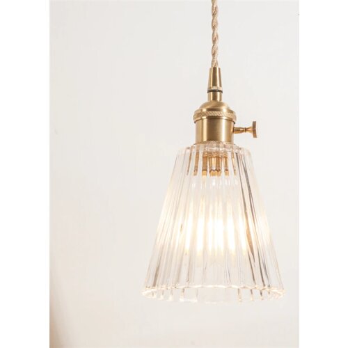 Residential Modern Hand Clear Glass Copper Chandelier Lamp kitchen dining bar