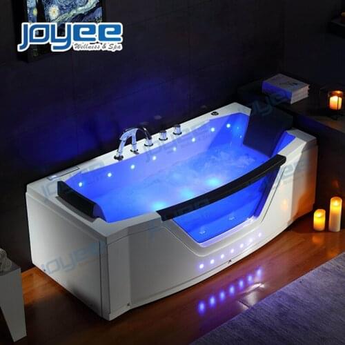 JOYEE Modern Luxury Glass Whirlpool Home Water Jetted Spa with Colorful Air Bubble Massage Bathtub Acrylic Jacuzzi Hot Tub